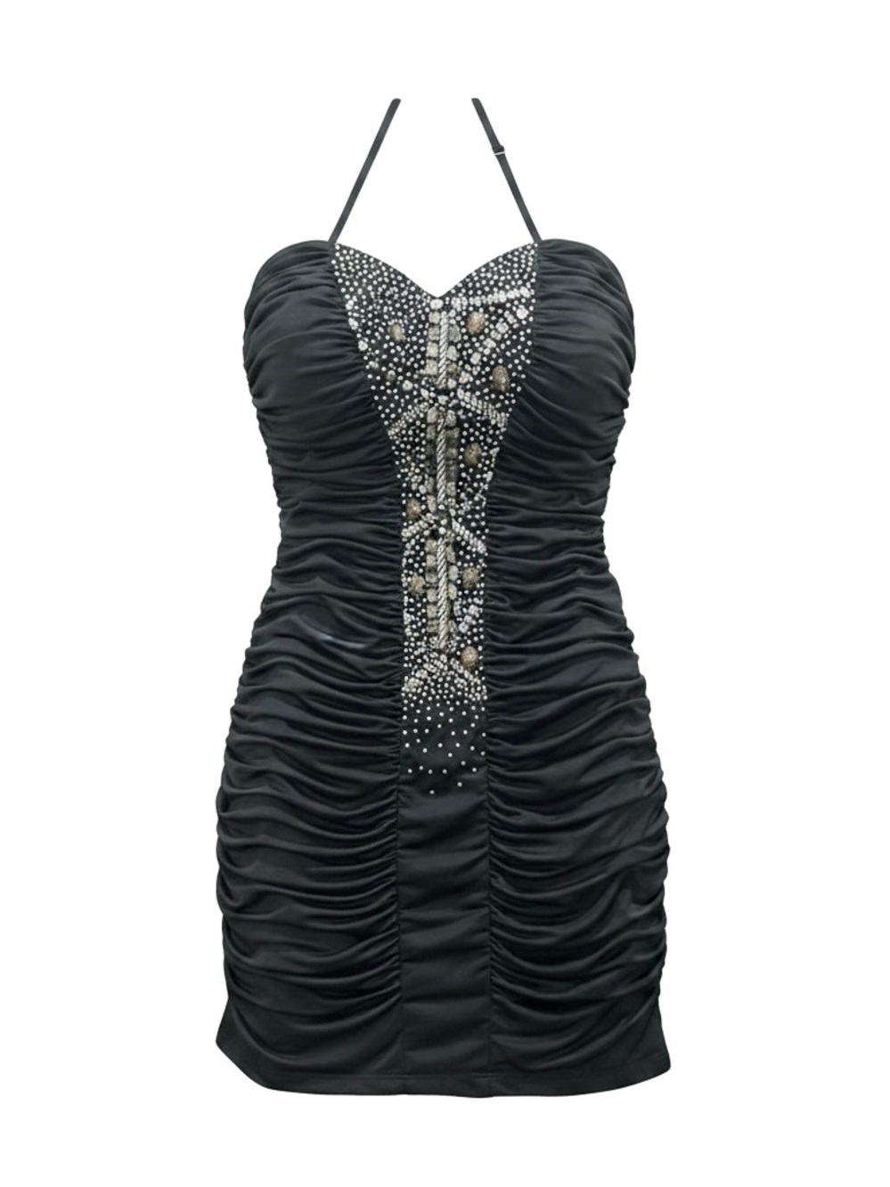 Nikibiki Beaded Ruched Cocktail Dress – Size M – Like New